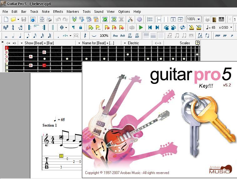 5. 5. Guitar Pro 5.2 (2007) PCСкачать Guitar. активации и имени воспользова